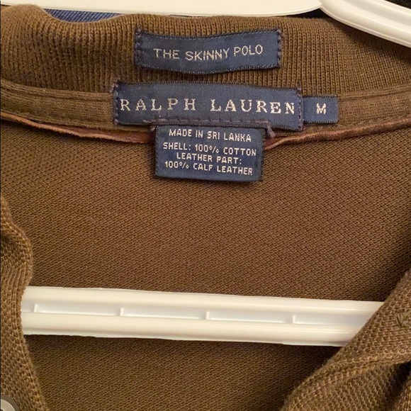 Ralph Lauren Polo shirt with leather shoulder - Picture 2 of 2